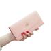 PU Leather Wallet Lady Plaid Hasp Wallet Long Card Holder Phone Bag Case Purse-Pink
