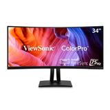 ViewSonic VP3456A 34 Inch UltraWide QHD 1440p Curved Monitor with ColorPro 100% sRGB REC 709 14-bit 3D LUT 100W USB C HDMI DisplayPort and USB Hub for Professional Home and Office