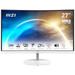 MSI PRO MP271CAW 27-inch Curved VA 1920 x 1080 (FHD) Computer Monitor 75Hz Free-Synch HDMI DisplayPort VESA Mountable Tilt Speaker 1ms White