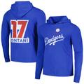 Men's Majestic Threads Shohei Ohtani Royal Los Angeles Dodgers Soft Hand Long Sleeve Hoodie T-Shirt