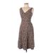 Boden Casual Dress - A-Line V-Neck Sleeveless: Brown Dresses - Women's Size 8 Petite