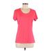 Under Armour Active T-Shirt: Pink Solid Activewear - Women's Size Medium