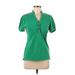 Old Navy Short Sleeve Henley Shirt: Green Tops - Women's Size Medium