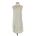 Cloth & Stone Casual Dress - Shift Crew Neck Sleeveless: Green Print Dresses - Women's Size X-Small