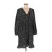 Shein Casual Dress - Shift V Neck 3/4 sleeves: Black Dresses - Women's Size 1X