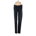 Citizens of Humanity Jeggings - Mid/Reg Rise Skinny Leg Boyfriend: Blue Bottoms - Women's Size 28 - Dark Wash