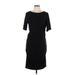 Michael Stars Casual Dress - Sheath Crew Neck Short sleeves: Black Print Dresses - Women's Size Large