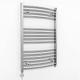 Myhomeware 400mm Wide Curved Chrome Electric Bathroom Towel Rail Radiator With Thermostatic Electric Element UK Pre-Filled (MOA Thermostatic Element, 400 x 800 mm (h))