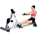 Rowing Machine/Folding Magnetic Control Rowing Machine/Full Body Abdominal Exercise Training/Adjustable Fitness Equipment/Aluminum(Physical Exercise) (White 200 * 60 * 83cm) (White 200 * 60 * 83cm)