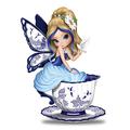 The Hamilton Collection Jasmine Becket-Griffith Perfect Romance Hand-Painted Fairy Figurine with Porcelain-Look Finishes & Hand-Applied Glitter Inspired by Blue Willow China