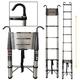 5M Heavy Duty Telescopic Ladders with Hooks, Multi-Purpose Folding Ladder, 12 Steps Stainless Steel Telescoping Extension Ladders for Indoor Outdoor Roof Work Decoration, Max Load 330Lb