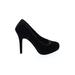 Madeline Girl Heels: Pumps Stilleto Cocktail Party Black Print Shoes - Women's Size 8 1/2 - Round Toe