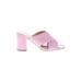 Banana Republic Heels: Slip-on Chunky Heel Casual Pink Print Shoes - Women's Size 9 - Open Toe