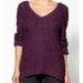 Free People Sweaters | Free People Songbird Oversized V-Neck Sweater S Eggplant Purple Boucle Euc B13 | Color: Purple | Size: S