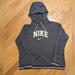 Nike Tops | Nike Gray Graphic Fleece Varsity Hoodie Sweatshirt Womens Xl Pullover | Color: Gray/White | Size: Xl