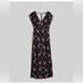 Madewell Dresses | Madewell Wide V- Neck Midi Dress In Floral Cupro Blend | Color: Black/Red | Size: 12