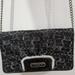 Coach Bags | Coach Clutch With Chain Strap | Black And Silver Fabric | Color: Black/Silver | Size: Os