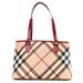 Burberry Bags | Burberry Authentic Women’s Nova Check Patent Trim Shopper Tote Red Plaid | Color: Red/Tan | Size: Os