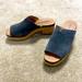 Madewell Shoes | Lucky Suede Leather Slide Clog Spotted Wooden Sole 8 | Color: Gray/Tan | Size: 8