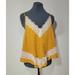 Free People Tops | Free People Your Eyes Large Gold Yellow Cream Lace Trim Satin Camisole Msrp $58 | Color: Gold/Yellow | Size: L