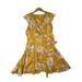 Free People Dresses | Free People Floral Print Wrap Dress Size M Yellow/White | Color: Yellow | Size: M