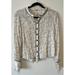 Free People Tops | Free People Cream Black Star Print Top Size Xs Button Up Long Sleeve | Color: Black/Cream | Size: Xs