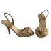 Kate Spade Shoes | Kate Spade New York Suede Gold Metallic Slingback Kitten Heels W/Bow Size 5.5 | Color: Gold | Size: 5.5
