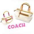 Coach Bags | Coach Hampton Nylon Mini Tote Weekender Handbag 4275 | Color: Pink/White | Size: Os