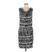 Ann Taylor Casual Dress - Sheath Cowl Neck Sleeveless: Gray Dresses - Women's Size Large