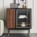 Great Deals Trading Solid Wood Accent Cabinet in Black/Brown/Yellow | 33.86 H x 31.5 W x 18.11 D in | Wayfair