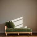 LORENZO Nordic Armless Living Room Sofa Chaise Longue. Upholstered Chaise Lounge Corduroy in Green | 23.62 H x 39.37 W x 70.86 D in | Wayfair