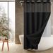 Latitude Run® Ramjani Waffle Weave Shower Curtain w/ Snap in Liner, Sheer Window Polyester | 74 H x 54 W in | Wayfair