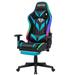 Hoffree Rocking Gaming Chair w/ Speakers Ergonomic Gamer Chair w/ Massage for Office & Gaming Faux /Foam Padding in Blue/Black | Wayfair