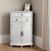 Canora Grey Corner cabinet The living room fan-shaped retro decorative cabinet against the wall in White | 42.51 H x 28.34 W x 19.68 D in | Wayfair