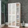 Latitude Run® Kitchen Storage Cabinet, freestanding Utility Storage Cabinet Wood in White | 70.87 H x 36.22 W x 15.75 D in | Wayfair
