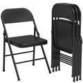 Latitude Run® Folding Chairs Set Of 4 Hold Up To 350 Pounds, Metal in Black | 29.5 H x 19.5 W x 18.5 D in | Wayfair