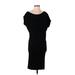 Banana Republic Factory Store Casual Dress - Midi Boatneck Short sleeves: Black Solid Dresses - New - Women's Size Small