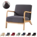 Housse de chaise de salon en bois extensible avec fermeture éclair protection élastique moderne
