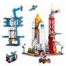 Modèle de blocs de construction de fusée spatiale lancement de la ville station spatiale navette