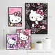 Affiche autocollante Kawaii H-Hello mignon K-Kitty autocollant en papier imperméable décoration