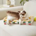 Couverture en peluche pour animaux de compagnie motif à carreaux couleur vive lit confortable