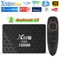 Boîtier Smart TV X98H Pro Android 12 1000M Allwinner H618 Façades Core Set Top Box HD 4K AV1