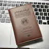 personnalisé Protege Passeport algérie en cuir véritable fait à la main algérien pochette passeport