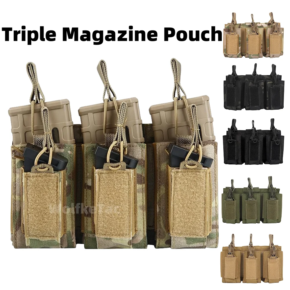Sac de magazine à trois pistolets Edc de chasse, accessoire système Molle M4 M14 M16 AK AR, magazine universel