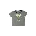 Nike Short Sleeve T-Shirt: Gray Color Block Tops - Size 18 Month