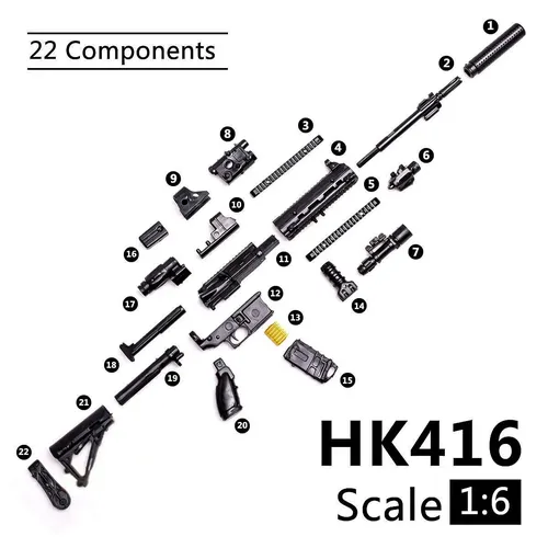 1:6 PUBG M416 HK416 Gewehr Montage Pistole Modell Montage Puzzles Gebäude Ziegel Für Action Figur