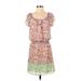 Studio M Casual Dress - Mini: Pink Floral Dresses - Women's Size Small