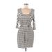 Ella Moss Casual Dress: Gray Stripes Dresses - Women's Size Medium