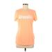 Reebok Active T-Shirt: Orange Graphic Activewear - Women's Size Medium