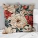 Designart "Vintage White Boho Floral Garden Delights IV" Floral Printed Throw Pillow